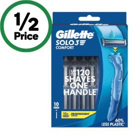 Gillette-Solo-Razor-Handle-with-10-Blade-Cartridges on sale