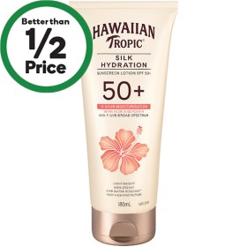 Hawaiian-Tropic-Silk-Hydration-Sunscreen-Lotion-SPF-50-180ml on sale