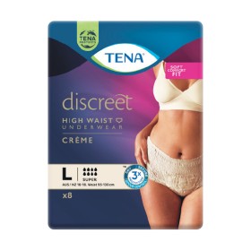 TENA-High-Waist-Creme-Incontinence-Underwear-Pk-8 on sale