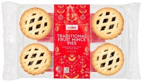 Coles-Christmas-Traditional-Fruit-Mince-Pies-6-pack-360g on sale