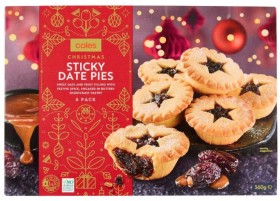 Coles-Christmas-Sticky-Date-Pies-6-Pack-360g on sale