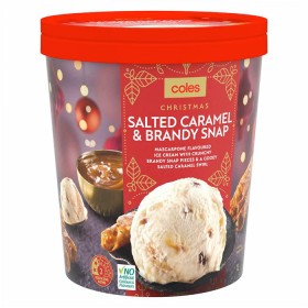 Coles-Christmas-Salted-Caramel-and-Brandy-Snap-Ice-Cream-1L on sale
