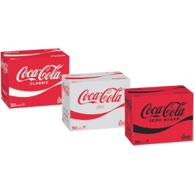 Coca-Cola-Classic-Diet-or-Zero-Sugar-Soft-Drink-Varieties-30-x-375ml on sale