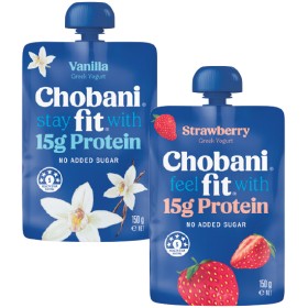 Chobani-Fit-Yogurt-Pouches-150g-From-the-Fridge on sale