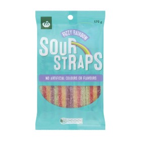 Woolworths+Rainbow+Sour+Straps+170g