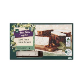 Woolworths-Free-From-Gluten-Iced-Fruit-Cake-Pk-4 on sale