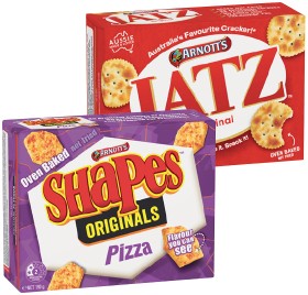 Arnott%26rsquo%3Bs+Shapes+130%E2%80%91190g%2C+Jatz+225g+or+Salada+Crackers+250g+Selected+Varieties