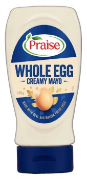 Praise+Whole+Egg+Squeezy+Mayo+470%E2%80%91500g+Selected+Varieties