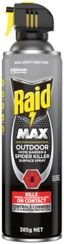 NEW+Raid+Max+Outdoor+Home+Barrier+%26amp%3B+Spider+Killer+Surface+Spray+385g