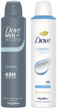 Dove+Antiperspirant+Deodorant+Spray+250mL+Selected+Varieties