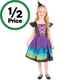 Halloween+Kids+Purple+Witch+Costume+Sizes+6-8