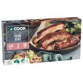Woolworths+COOK+Pork+Ribs+with+Smokey+BBQ+Sauce+650g