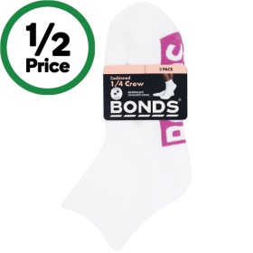 Bonds+Ladies%26rsquo%3B+Quarter+Crew+Socks+Assorted+Pk+3