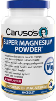 Carusos-Super-Magnesium-Powder-Berry-Flavour-250g on sale