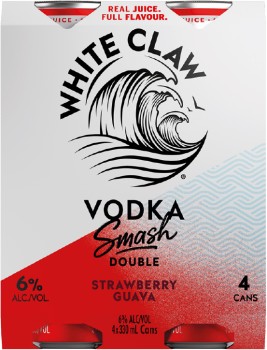 NEW-White-Claw-Vodka-Smash-Strawberry-Guava-Cans-330mL on sale