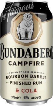 Bundaberg+Campfire+Bourbon+Barrel+Finished+Rum+%26amp%3B+Cola+6%25+Cans+375mL