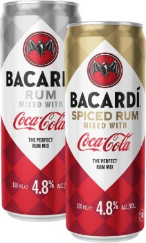 NEW-Bacardi-Spiced-Rum-and-Coca-Cola-330mL-Can on sale