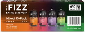 NEW+Hard+Fizz+Extra+Strength+Cans+330mL+Mixed+10+Pack