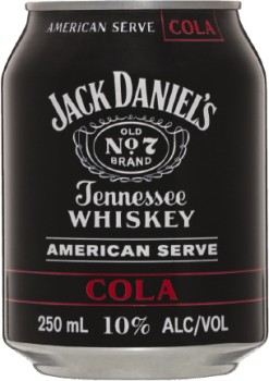 Jack+Daniel%26%23039%3Bs+American+Serve+and+Cola+Cans+10+Packs+250mL
