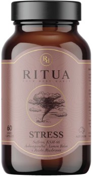 Ritua+STRESS+Saffron+Ashwagandha+Lemon+Balm+Reishi+60+Caps