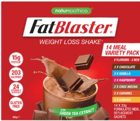 Naturopathica+FatBlaster+Weight+Loss+Shake+Variety+Pack+14+x+33g+Sachets