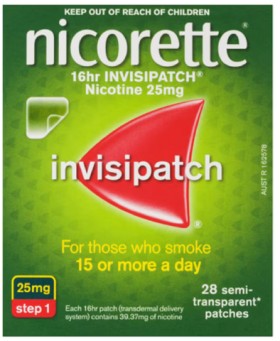 Nicorette-Quit-Smoking-16-Hour-Nicotine-Invisipatch-Step-1-25mg-28-Patches on sale