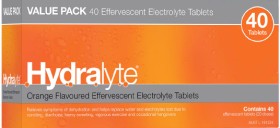 Hydralyte+Effervescent+Electrolyte+Tablets+Orange+40+Pack