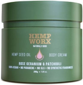 Hemp-Worx-Rose-Geranium-Patchouli-Body-Moisturising-Cream-200g on sale