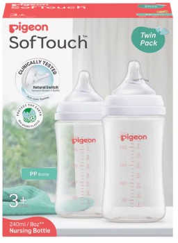 Pigeon-SofTouch-PP-Baby-Bottle-3-Months-2-x-240ml on sale