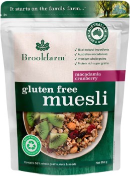 Brookfarm-Gluten-Free-Muesli-Macadamia-Cranberry-950g on sale