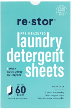 Restor+Laundry+Detergent+Sheets+Fresh+Linen+60+Pack
