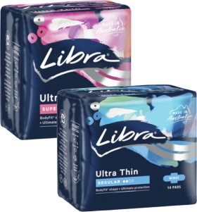 Libra+Ultra+Thin+Pads+with+Wings+Regular+14+Pack+or+Super+12+Pack