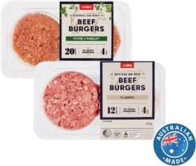 Coles+Classic+Burgers+400g-500g