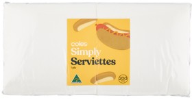 Coles+Simply+White+Serviettes+200+Pack