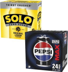 Pepsi+Max+or+Solo+Zero+Sugar+Soft+Drink+24x375mL