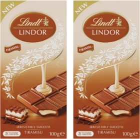NEW-Lindt-Lindor-Tiramisu-Block-Chocolate-100g on sale