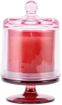 Pink+Glass+Cloche+Candle