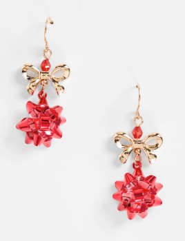 Christmas+Rosette+Drop+Earring