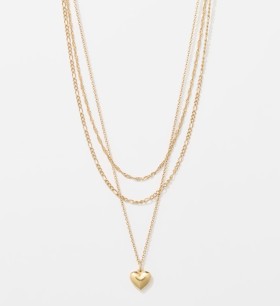 Waterproof+3pk+Puffy+Heart+Necklace+Set