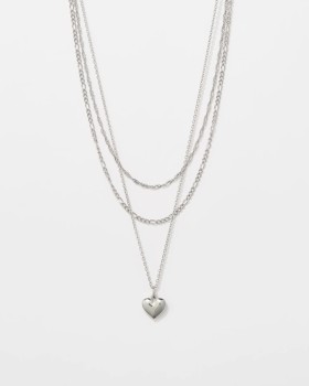 Waterproof-3pk-Puffy-Heart-Necklace-Set on sale