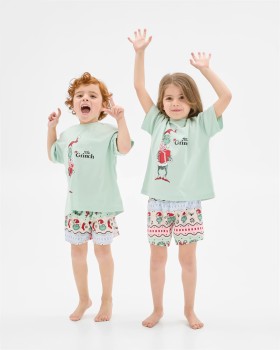 Family-Matching-Christmas-Grinch-Cotton-PJ-Set-Younger-kids on sale