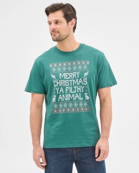 Novelty+Tee+-+Merry+Christmas+Ya+Filthy+Animal