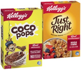 Kellogg%26rsquo%3Bs+Coco+Pops+375g%2C+Just+Right+460g+or+Crunchy+Nut+Corn+Flakes+380g