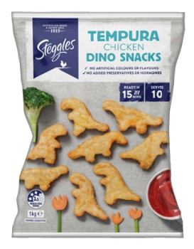 Steggles-Tempura-Chicken-Dino-Snacks-1kg-Selected-Varieties on sale