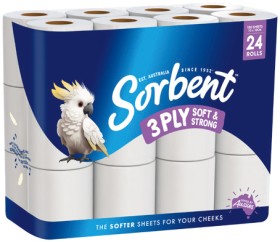 Sorbent+3+Ply+Silky+White+Toilet+Tissue+24+Pack