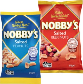 Nobby%26rsquo%3Bs+Peanuts+or+Beer+Nuts+350%E2%80%91375g+Selected+Varieties