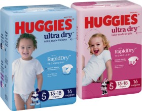 Huggies+Ultra+Dry+Nappies+14-22+Pack+or+Ultimate+Nappies+24-28+Pack+Selected+Varieties