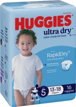 Huggies+Ultra+Dry+Nappies+14%E2%80%9122+Pack+Selected+Varieties