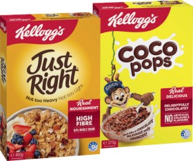 Kellogg%26rsquo%3Bs+Coco+Pops+375g%2C+Just+Right+460g+or+Crunchy+Nut+Corn+Flakes+380g