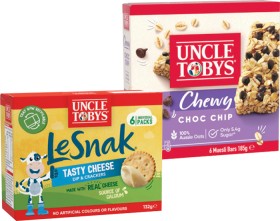 Uncle+Tobys+Muesli+Bars+5%E2%80%916+Pack+or+Le+Snak+6+Pack+Selected+Varieties